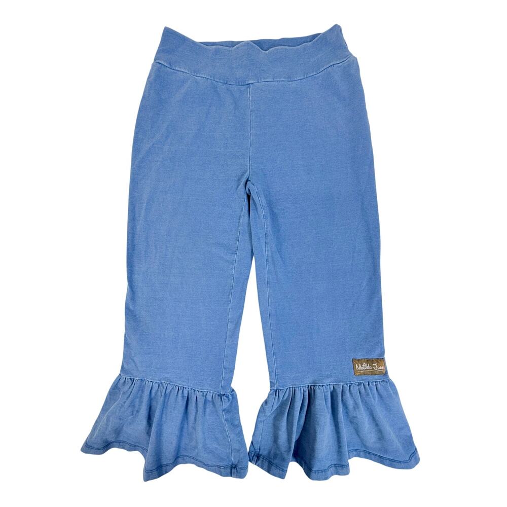 Matilda Jane Girls Blue Ruffle Hem Pants Size 10 12 Stretch Boho Boutique